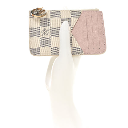 Louis Vuitton Damier Azur Zipped Romy Card Holder  Rose Ballerine 2 of 7