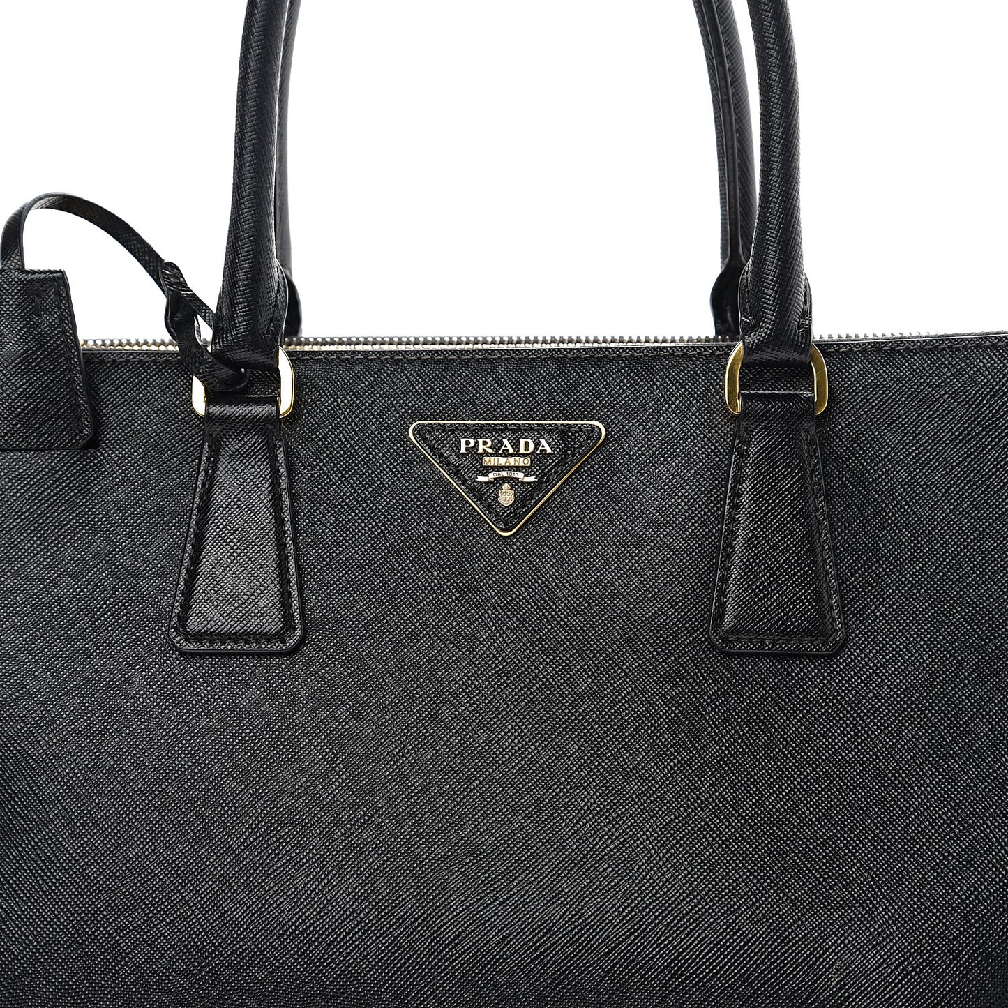 Saffiano Large Galleria Double Zip Tote Black