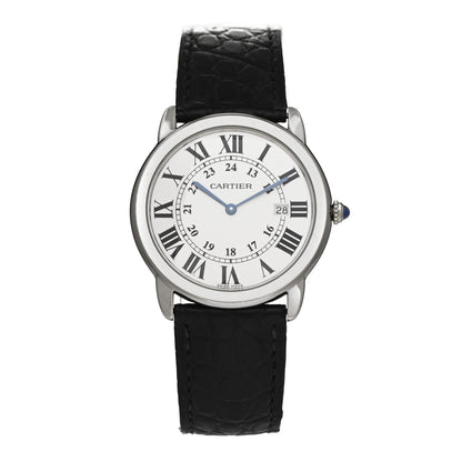 Cartier Stainless Steel Alligator 36mm Ronde Solo Quartz Watch 1 of 5