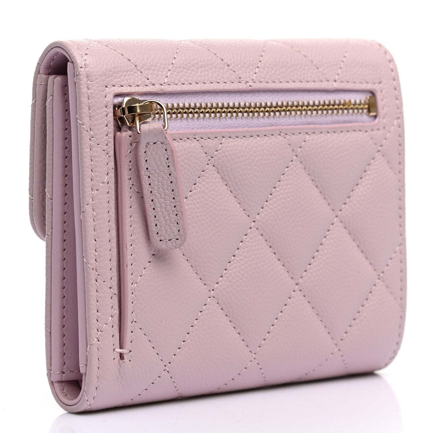 Chanel Caviar Quilted Compact Flap Wallet Light Pink 3 of 8