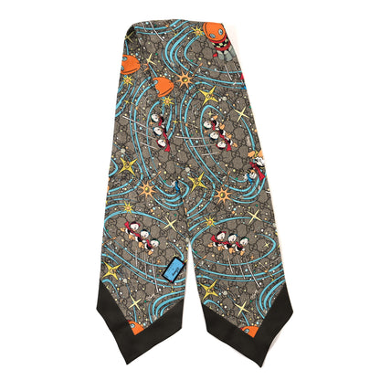 Gucci X DISNEY Silk Twill Donaldino Neck Bow Scarf Beige Sky Blue 1 of 3