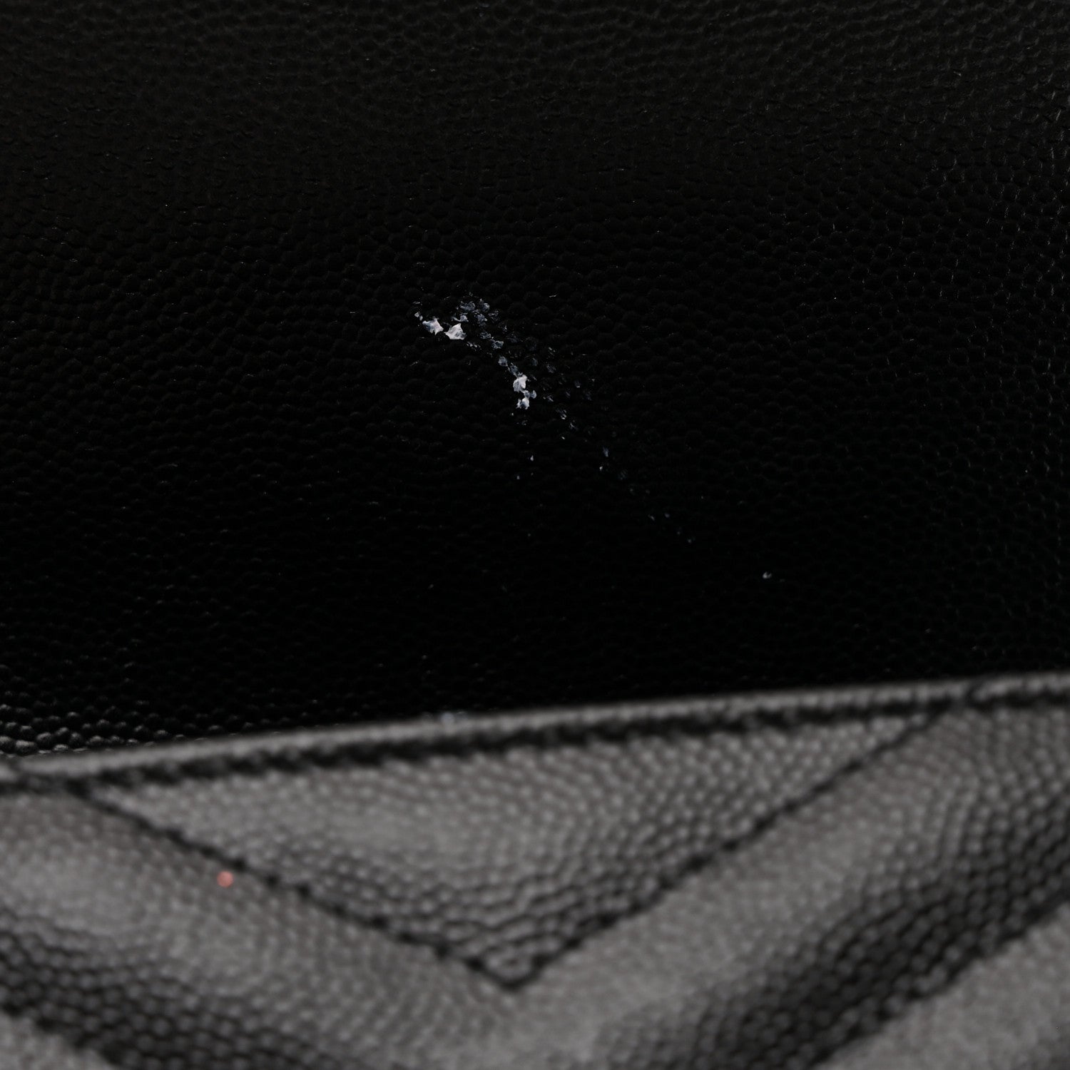 Saint Laurent Grain De Poudre Matelasse Chevron Monogram Envelope Clutch Black 8 of 8