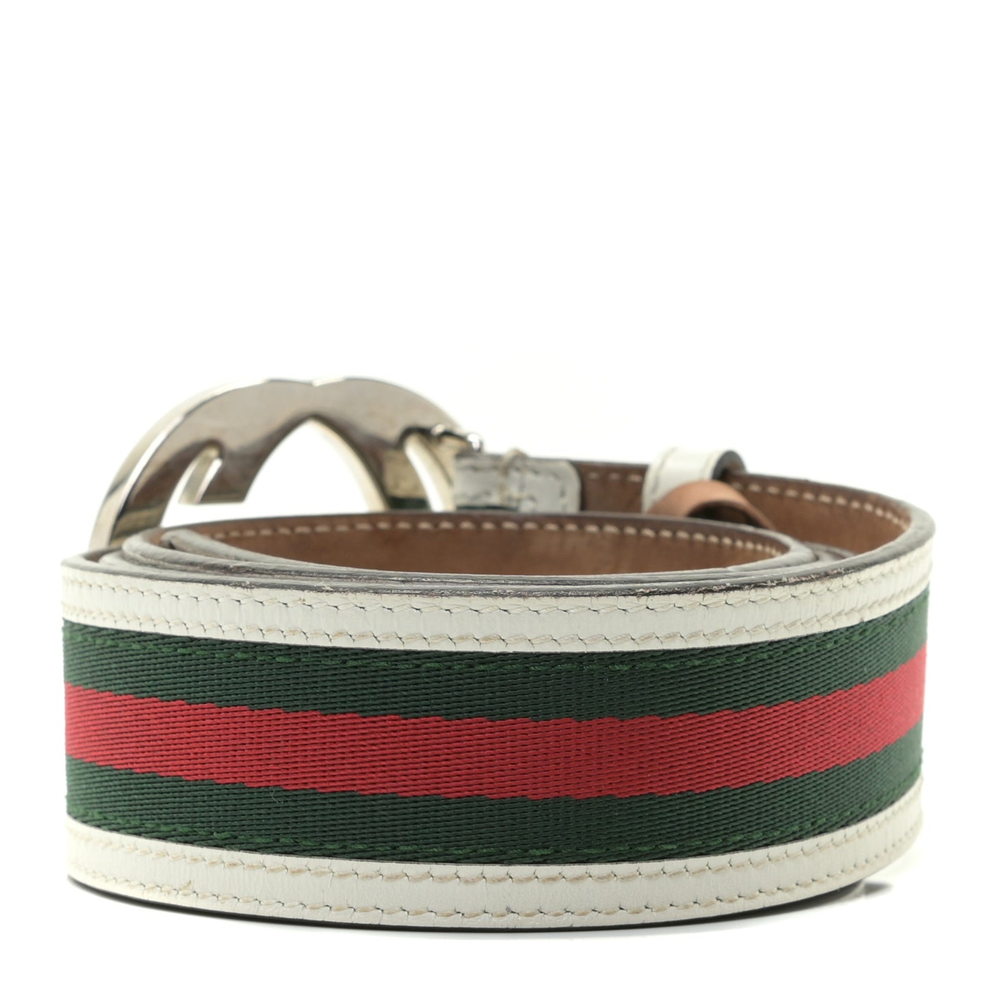 Calfskin Web Interlocking G Belt 100 40 White