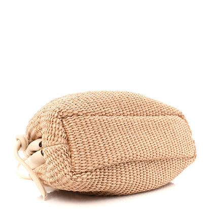 Mansur Gavriel Raffia Lambskin Woven Mini Cloud Clutch Natural Avorio 4 of 10