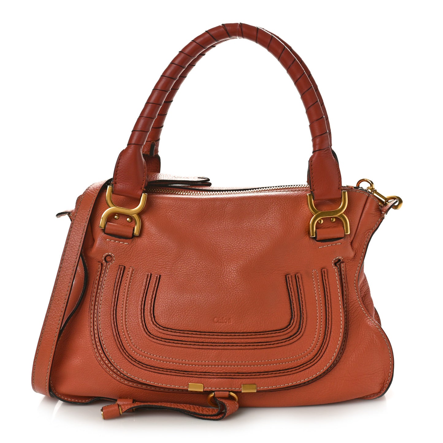 Calfskin Medium Marcie Satchel Coral