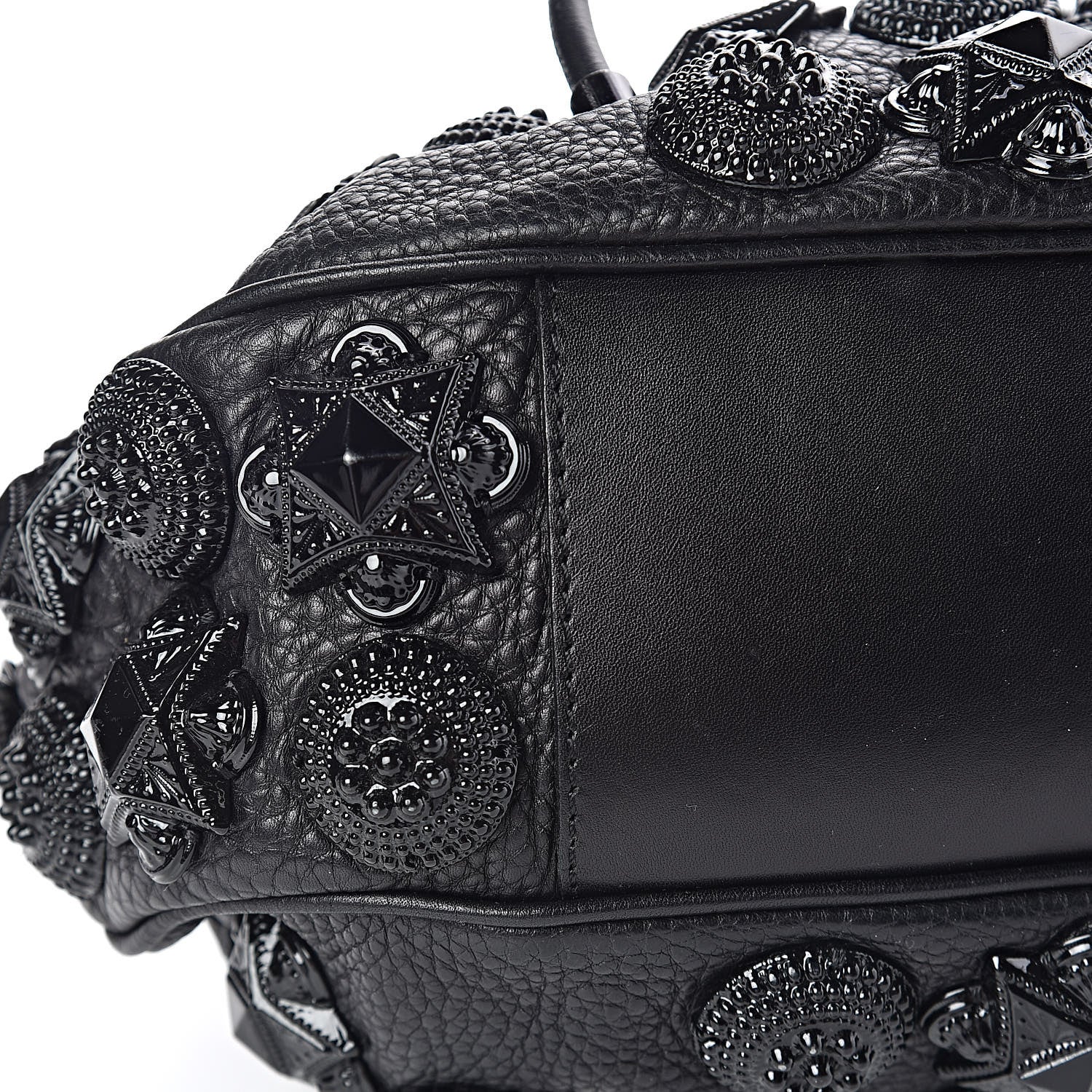 Burberry Calfskin Mason Warrior Studded Hobo Black 5 of 19