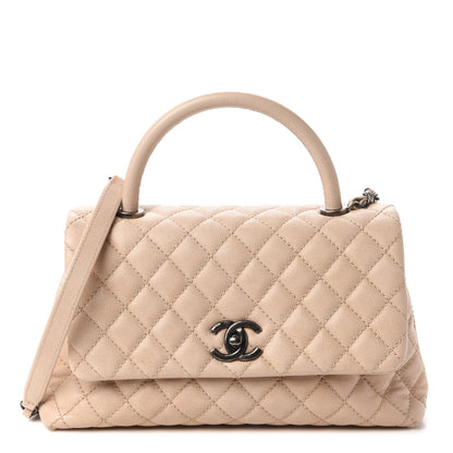 Chanel Caviar Quilted Small Coco Handle Flap Light Beige 1 of 10