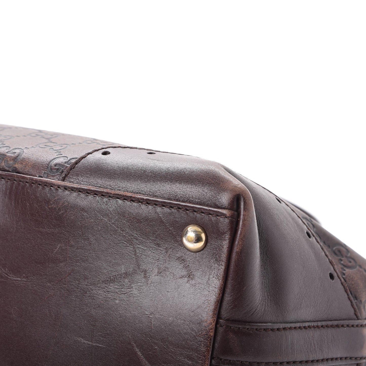 Guccissima Large Punch Tote Chocolate Brown