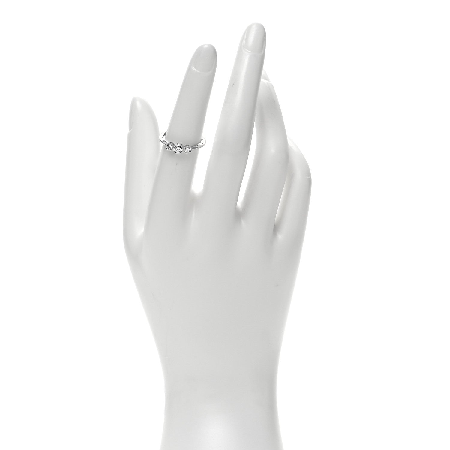 Tiffany Platinum Diamond Three Stone Milgrain Ring 52 6 2 of 4