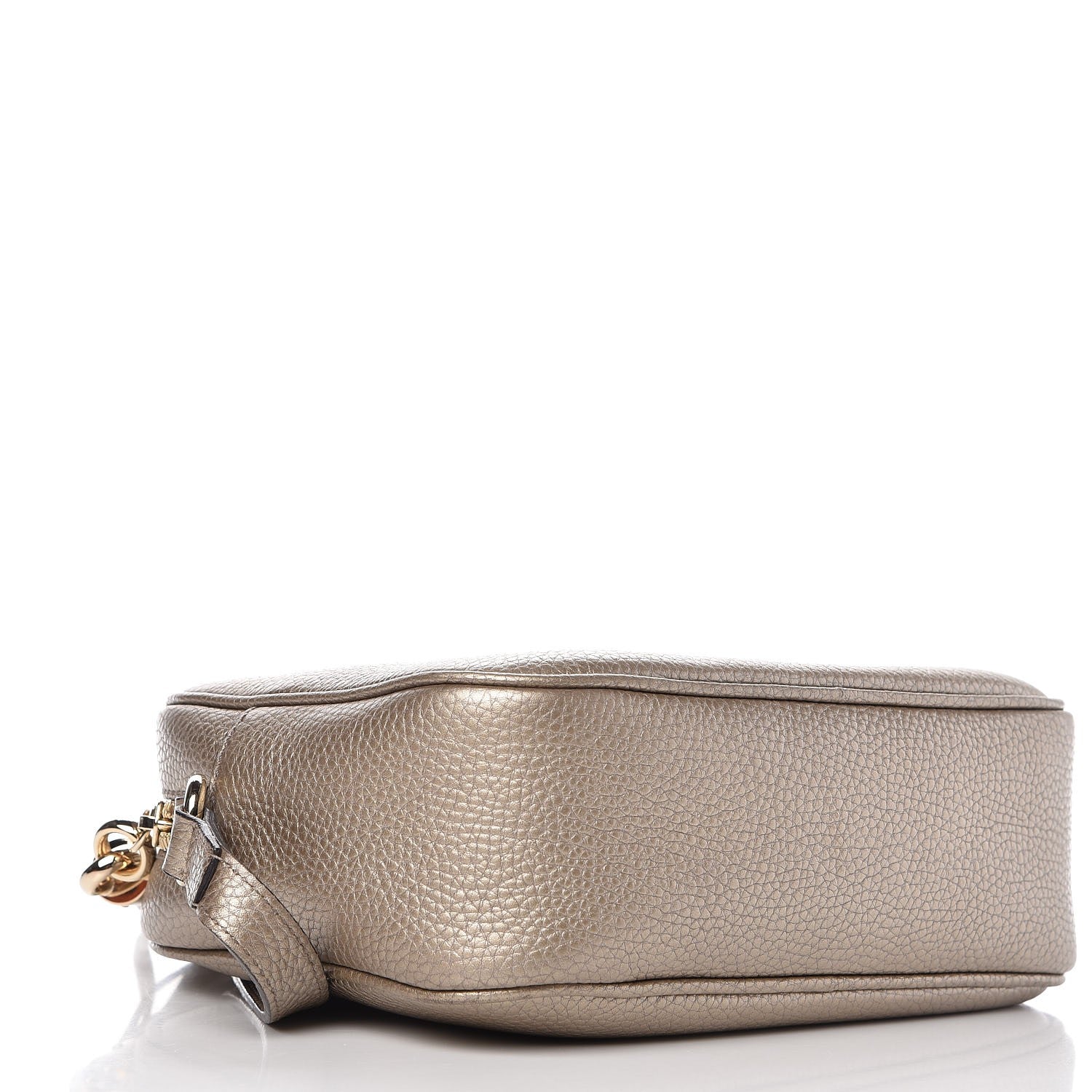 Gucci Metallic Pebbled Calfskin Small Soho Disco Bag Golden Beige 4 of 7
