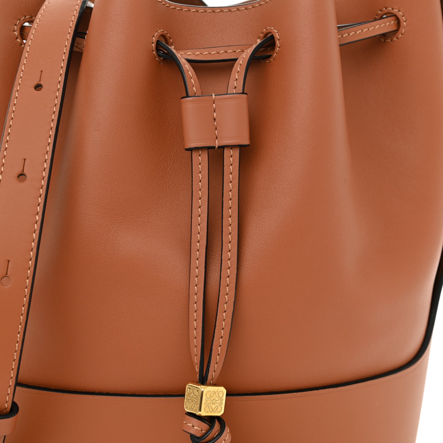 Calfskin Small Balloon Bucket Bag Tan