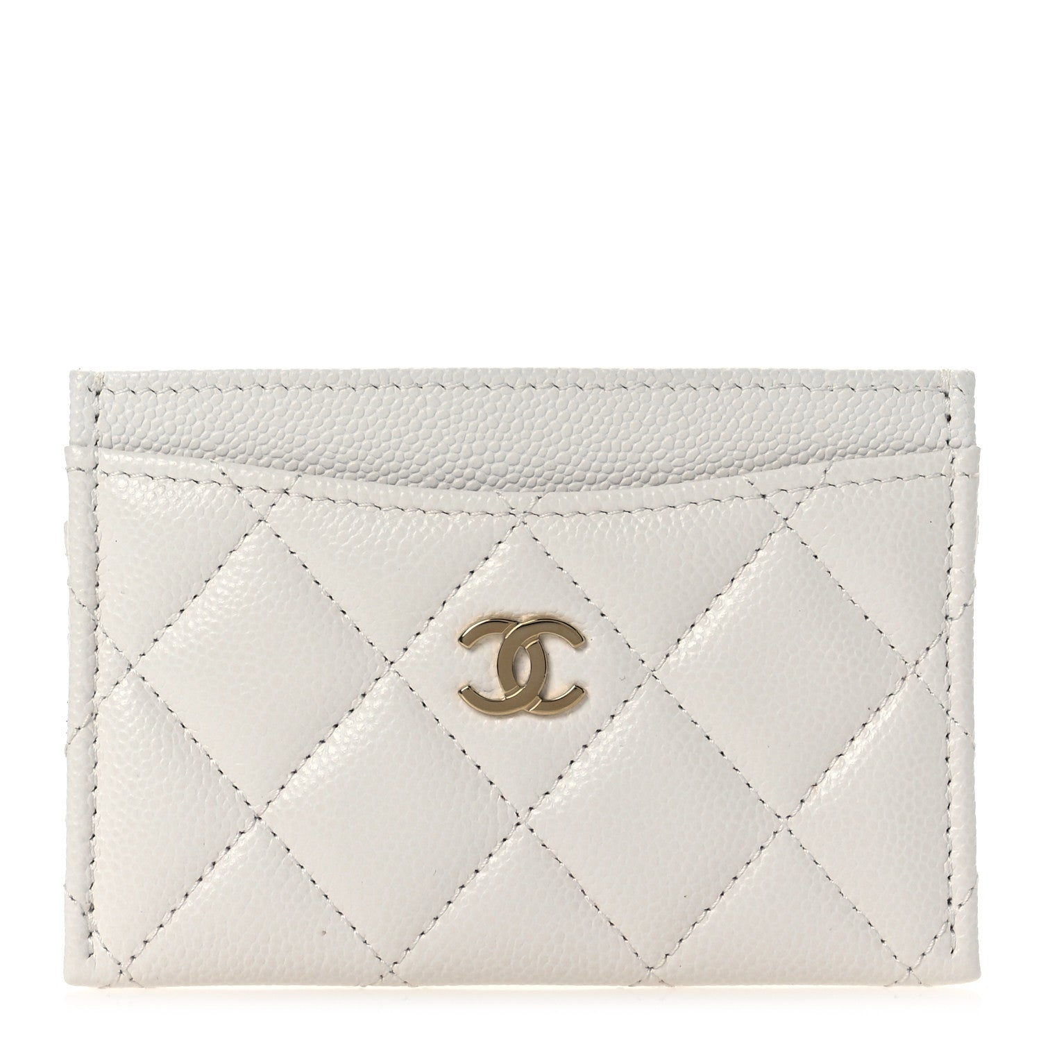 Chanel Caviar Quilted Card Holder White 1 of 11