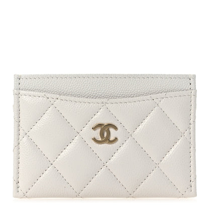 Chanel Caviar Quilted Card Holder White 1 of 11