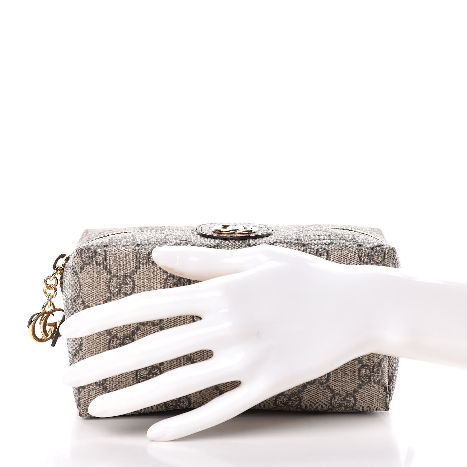 Gucci Soft GG Supreme Monogram Calfskin Medium Ophidia Cosmetic Case Beige Ebony New Acero 2 of 10
