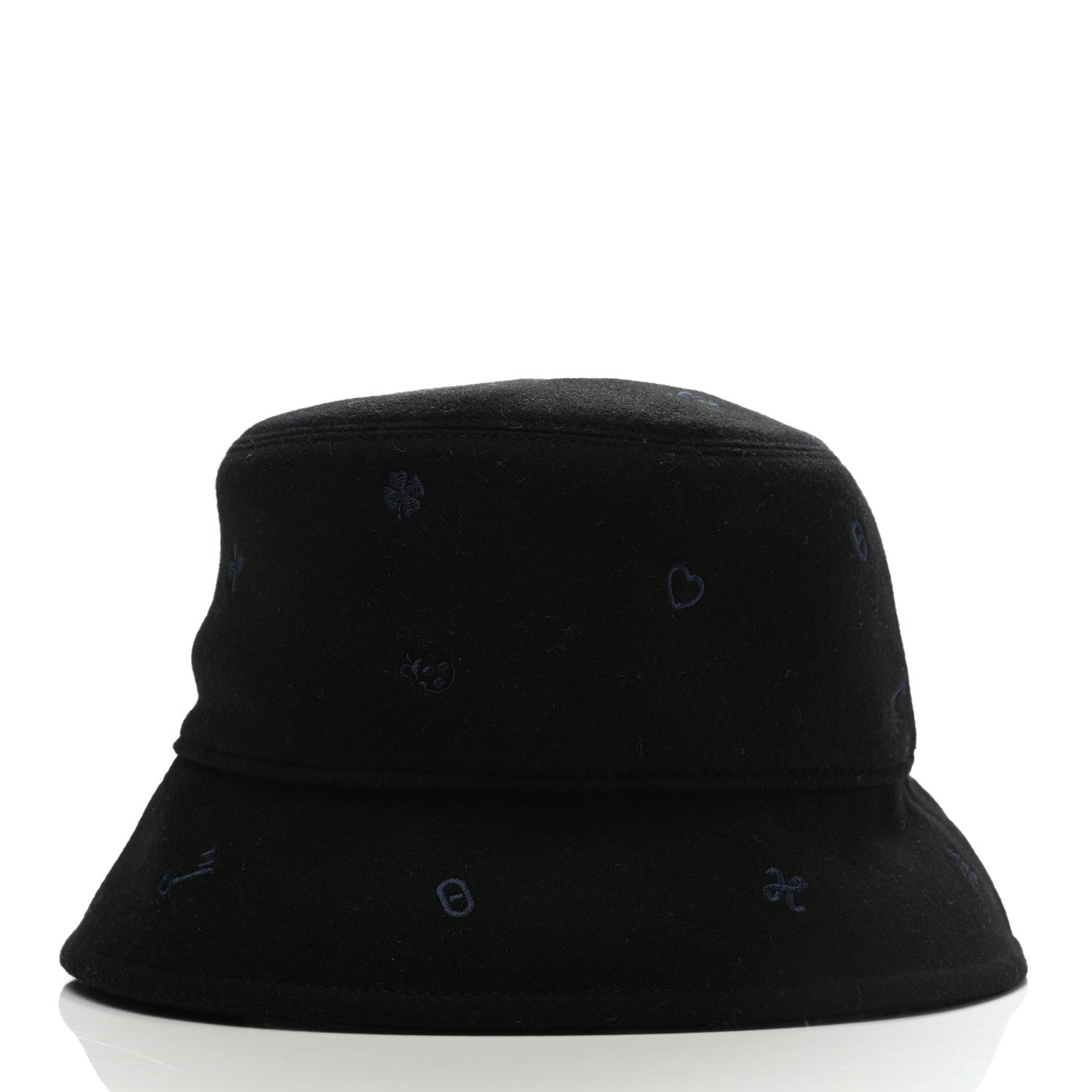 Hermes Cashmere Debbie Charms Bucket Hat 58 Black 4 of 8