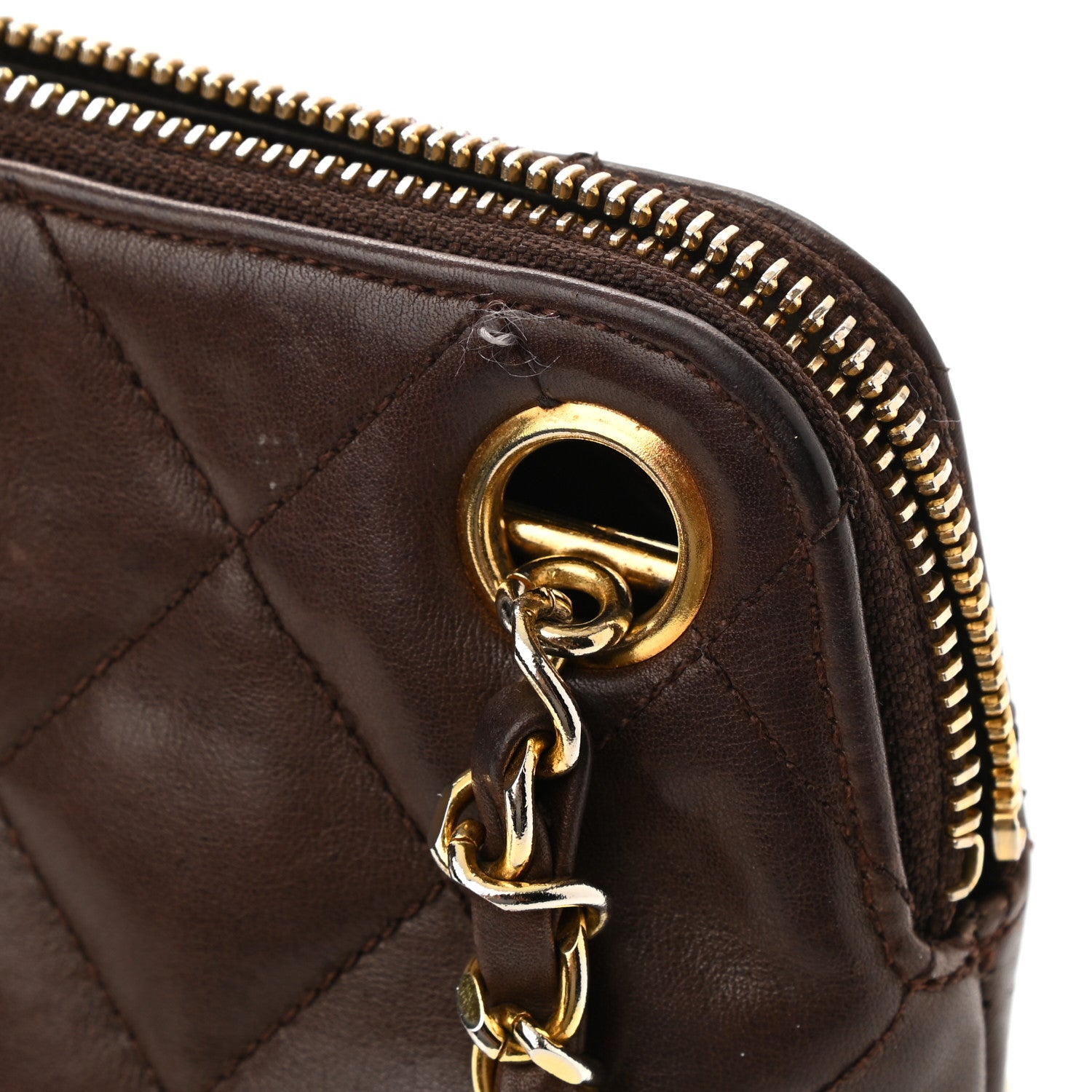 Chanel Lambskin Quilted Shoulder Bag Brown 10 of 10
