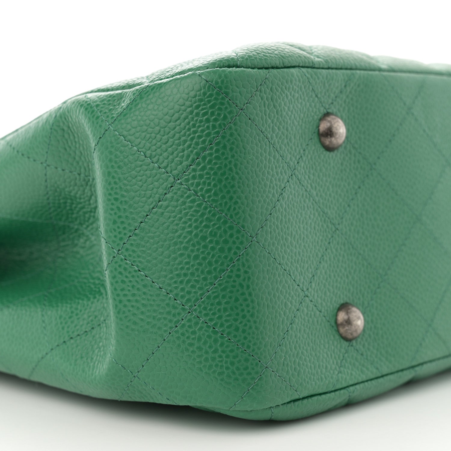 Chanel Caviar Quilted Large Classic Shopping Tote Green 9 of 10
