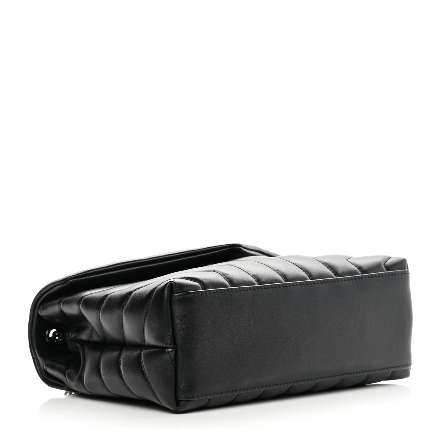 Calfskin Y Quilted Monogram Monochrome Small Loulou Chain Satchel Black