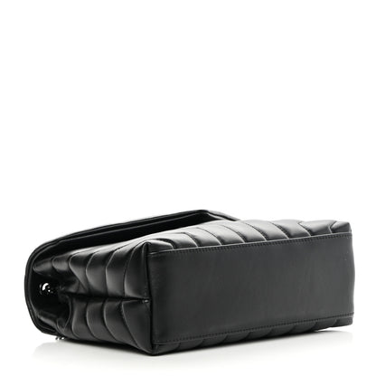 Saint Laurent Calfskin Y Quilted Monogram Monochrome Small Loulou Chain Satchel Black 4 of 10