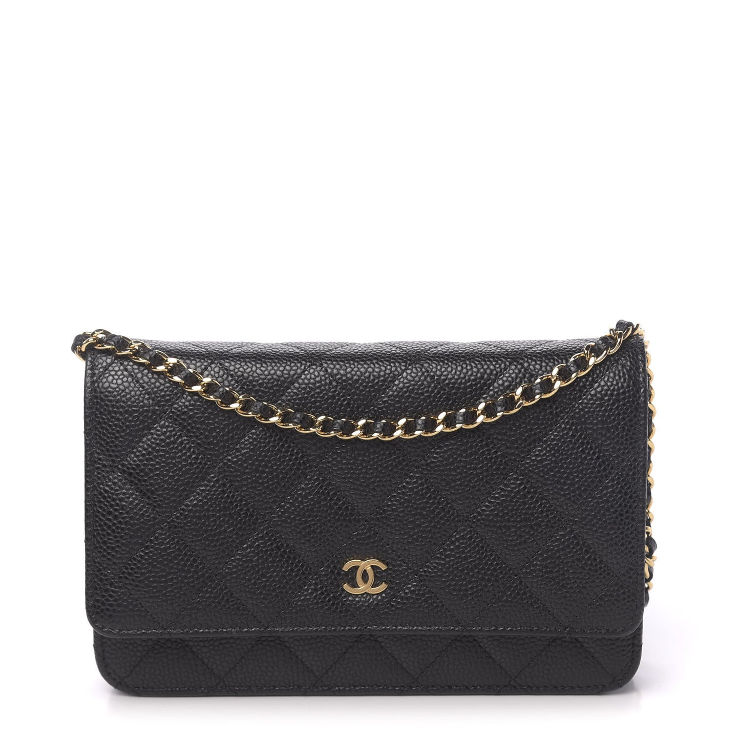 Caviar Quilted Wallet On Chain WOC Black
