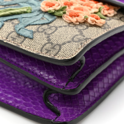 Gucci GG Supreme Monogram Snakeskin Bat Embroidered Small Dionysus Shoulder Bag Purple 14 of 14