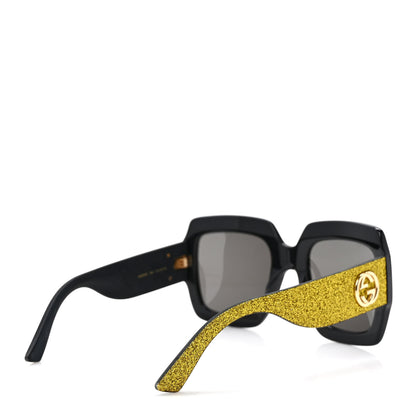 Gucci Square Frame GG0102S Sunglasses Glitter Gold 4 of 9
