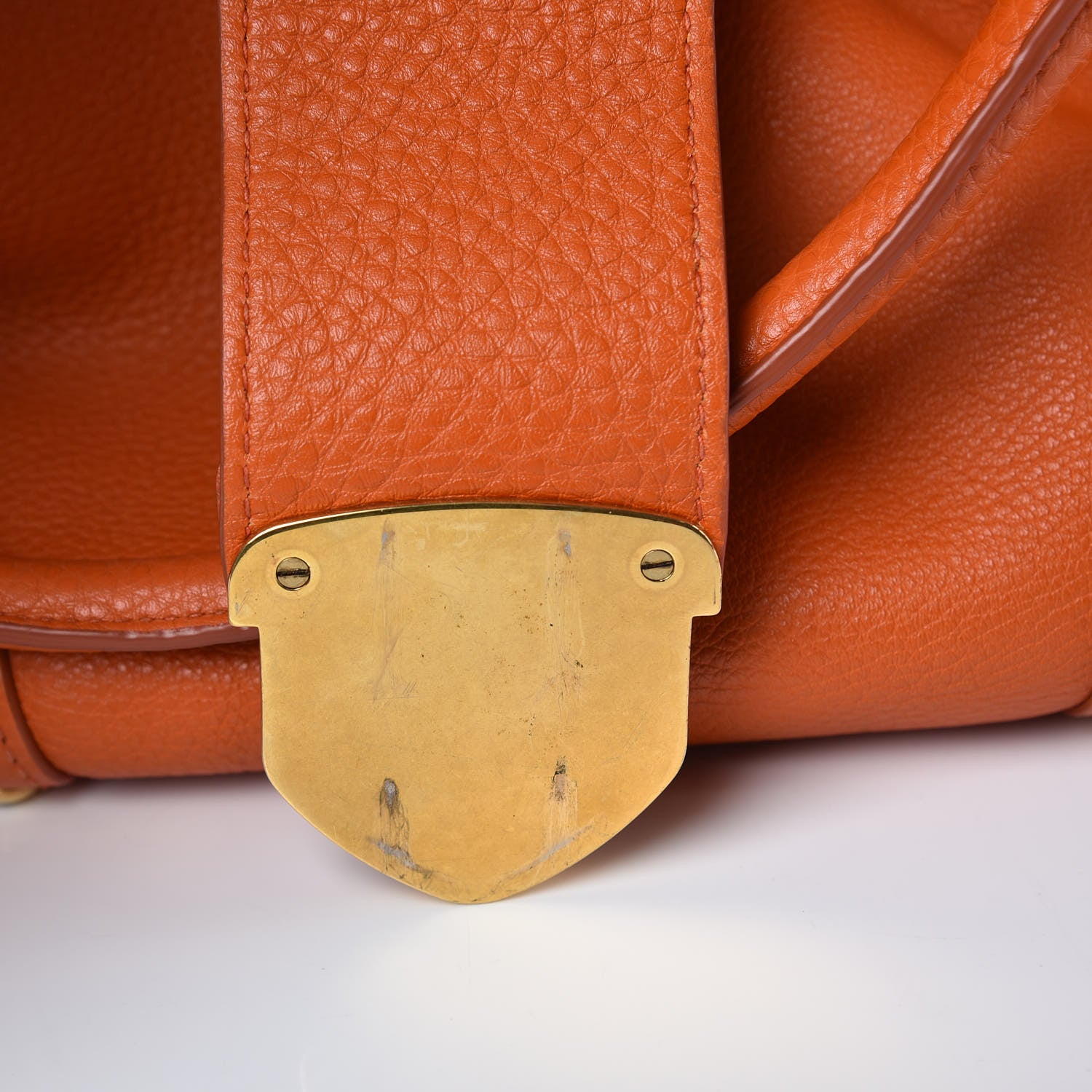 Prada Vitello Daino Shoulder Bag Papaya 8 of 12