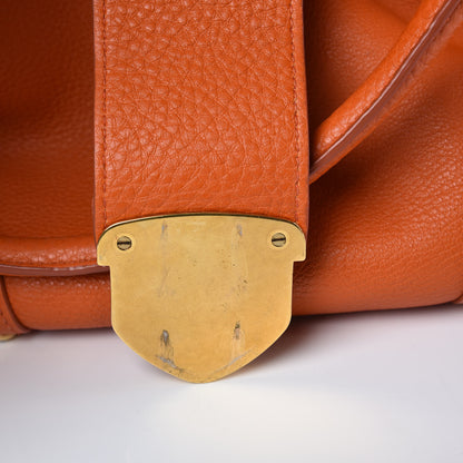 Prada Vitello Daino Shoulder Bag Papaya 8 of 12