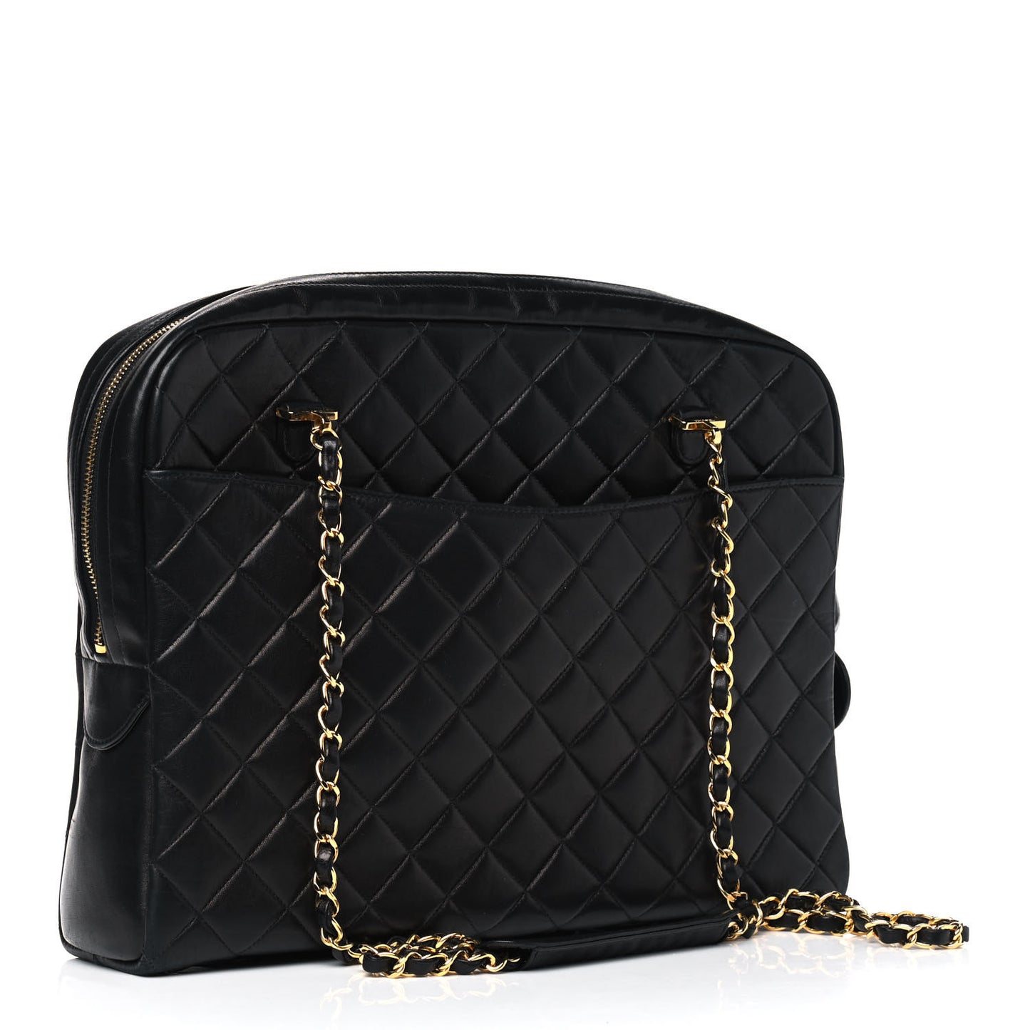 Lambskin Quilted Shoulder Bag Black