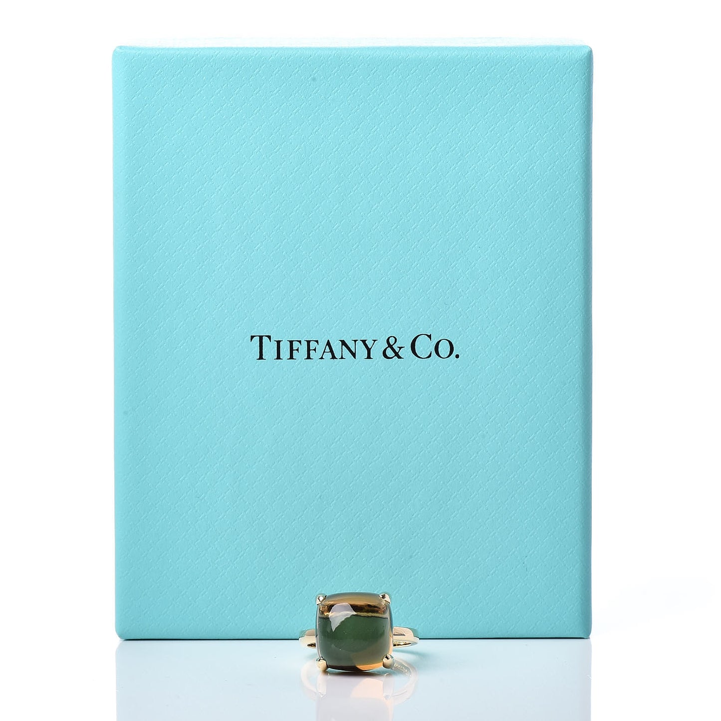 18K Yellow Gold Citrine 12mm Paloma Picasso Sugar Stacks Ring 50 5.5