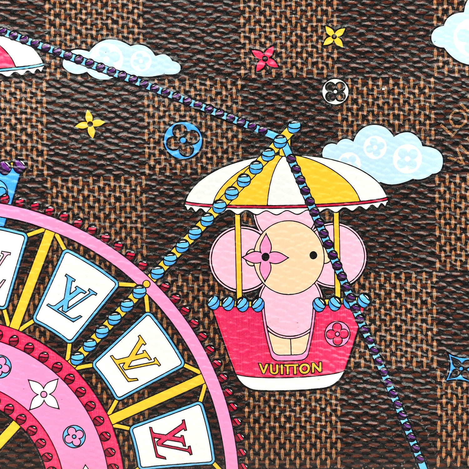 Louis Vuitton Damier Ebene 2020 Christmas Animation Big Wheel Mini Pochette Accessories Rose Ballerine 7 of 10