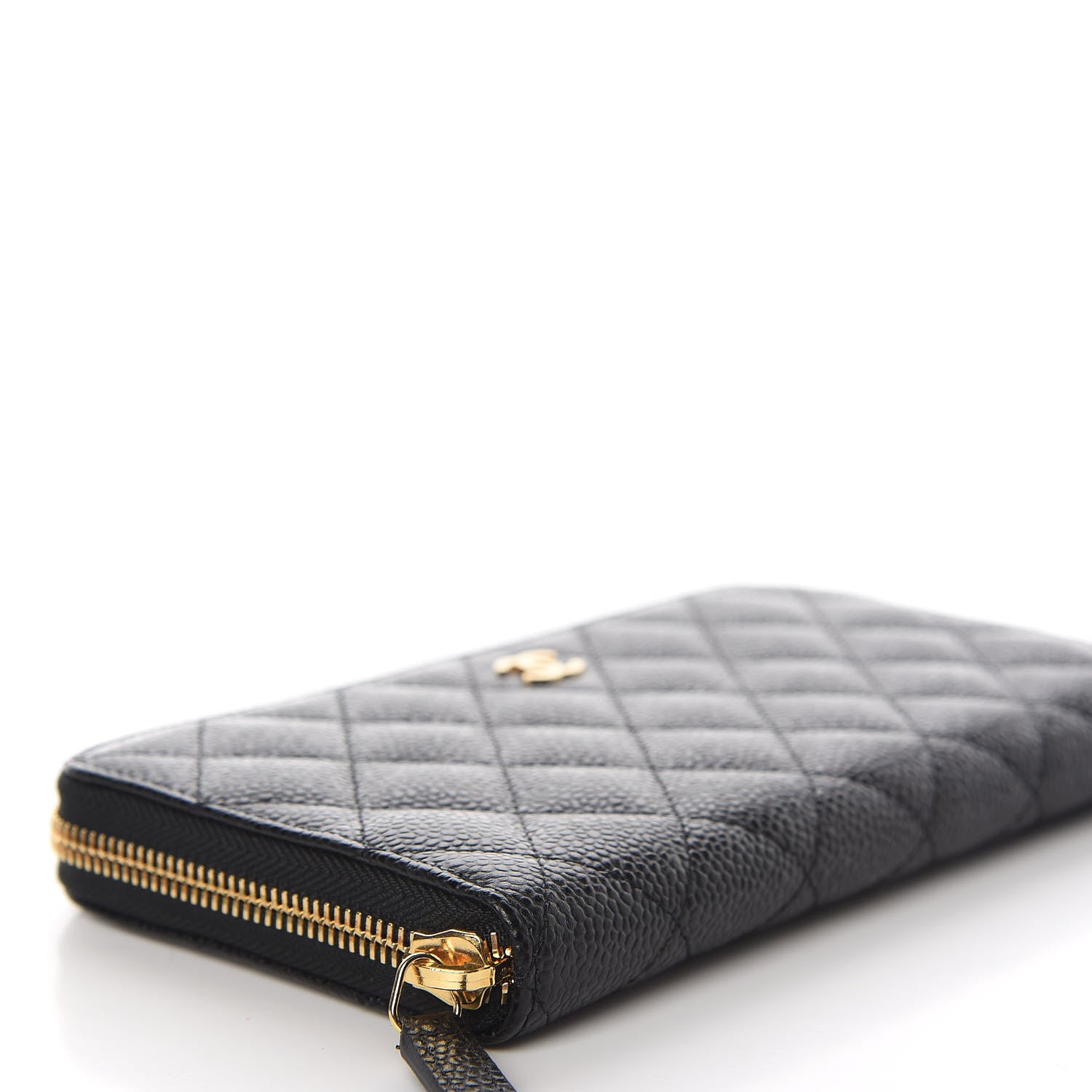 Chanel Caviar Quilted Large Gusset Zip Around Wallet Black 6 of 12