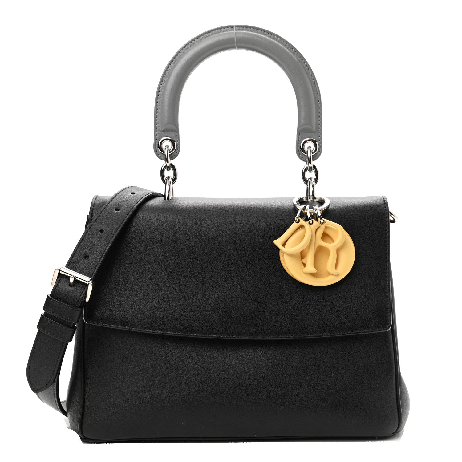 Christian Dior Smooth Calfskin Small Tri-Color Be Dior Flap Black Grey Yellow 1 of 13
