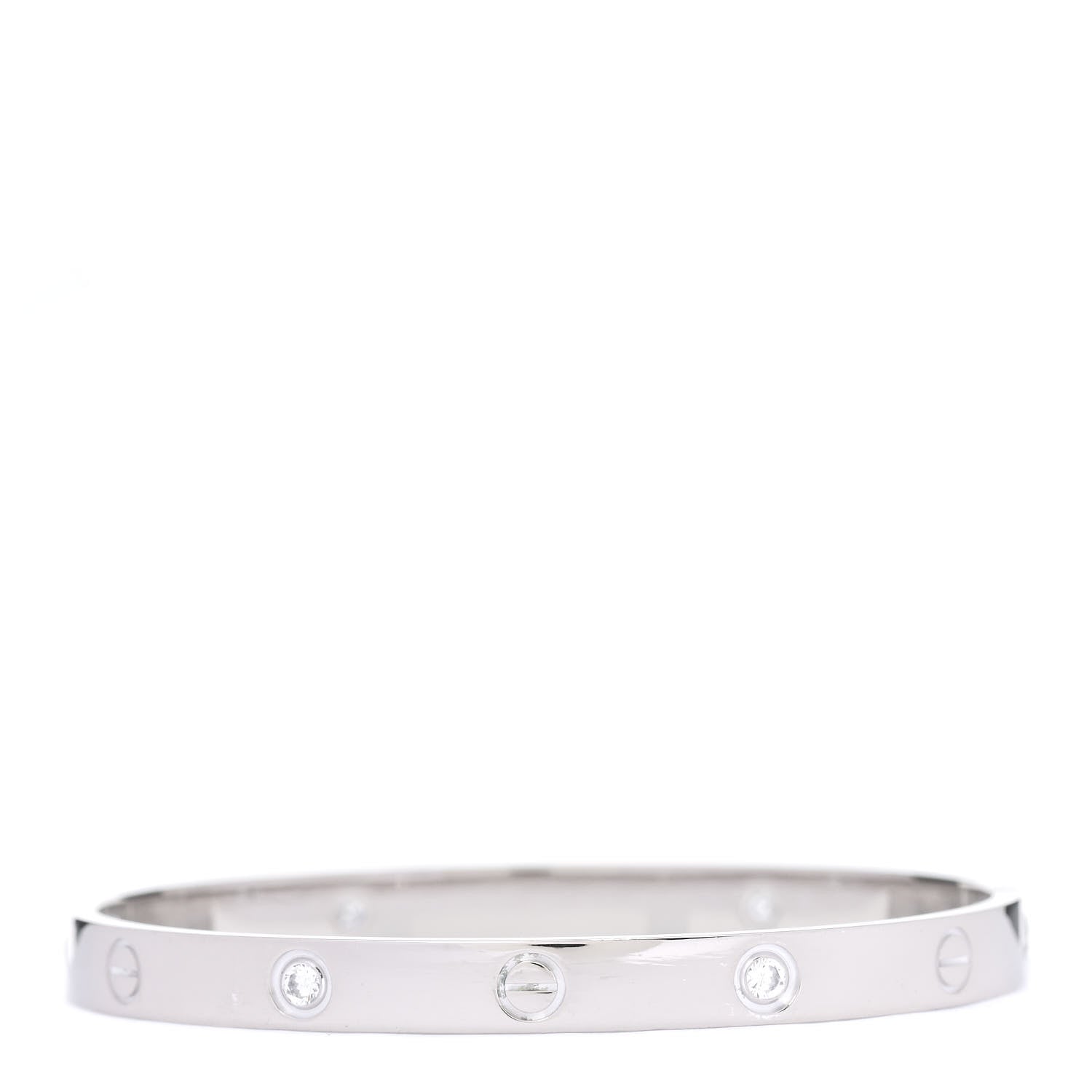 Cartier 18K White Gold 4 Diamond LOVE Bracelet 18 3 of 6