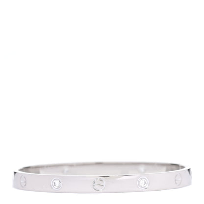 Cartier 18K White Gold 4 Diamond LOVE Bracelet 18 3 of 6