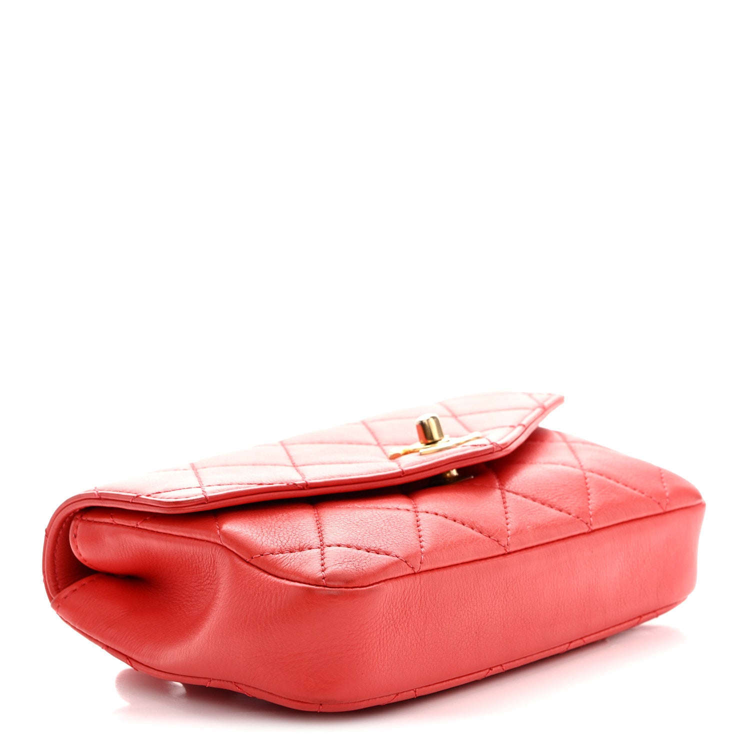 Chanel Calfskin Quilted Flap Waist Bag Red 4 of 13
