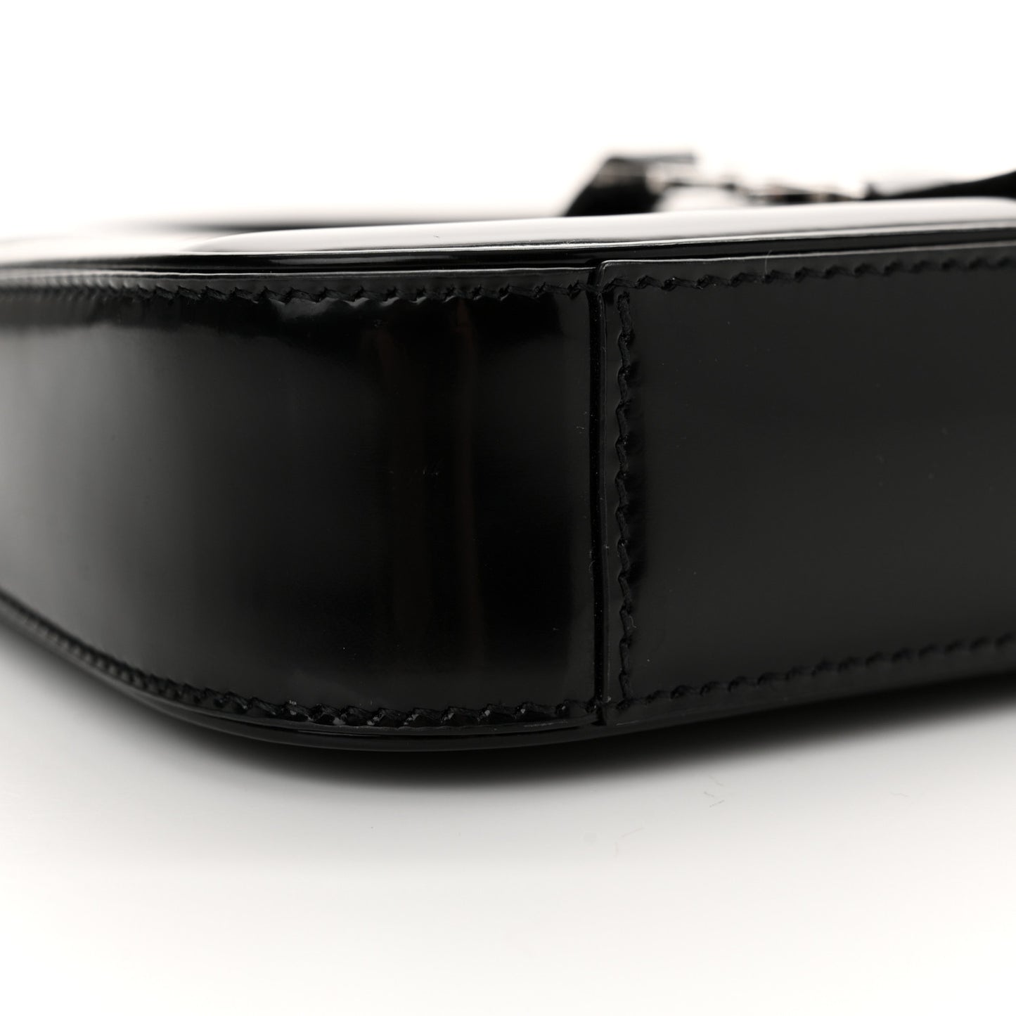 Patent Calfskin Le 5 A 7 Mini Hobo Black