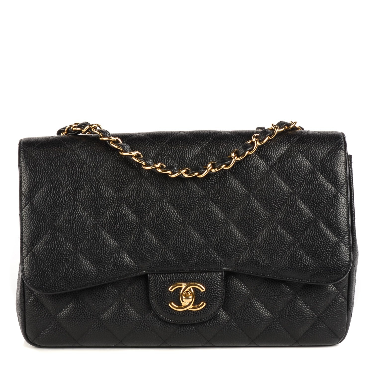 Chanel Caviar Quilted Jumbo Single Flap Black 1 of 8