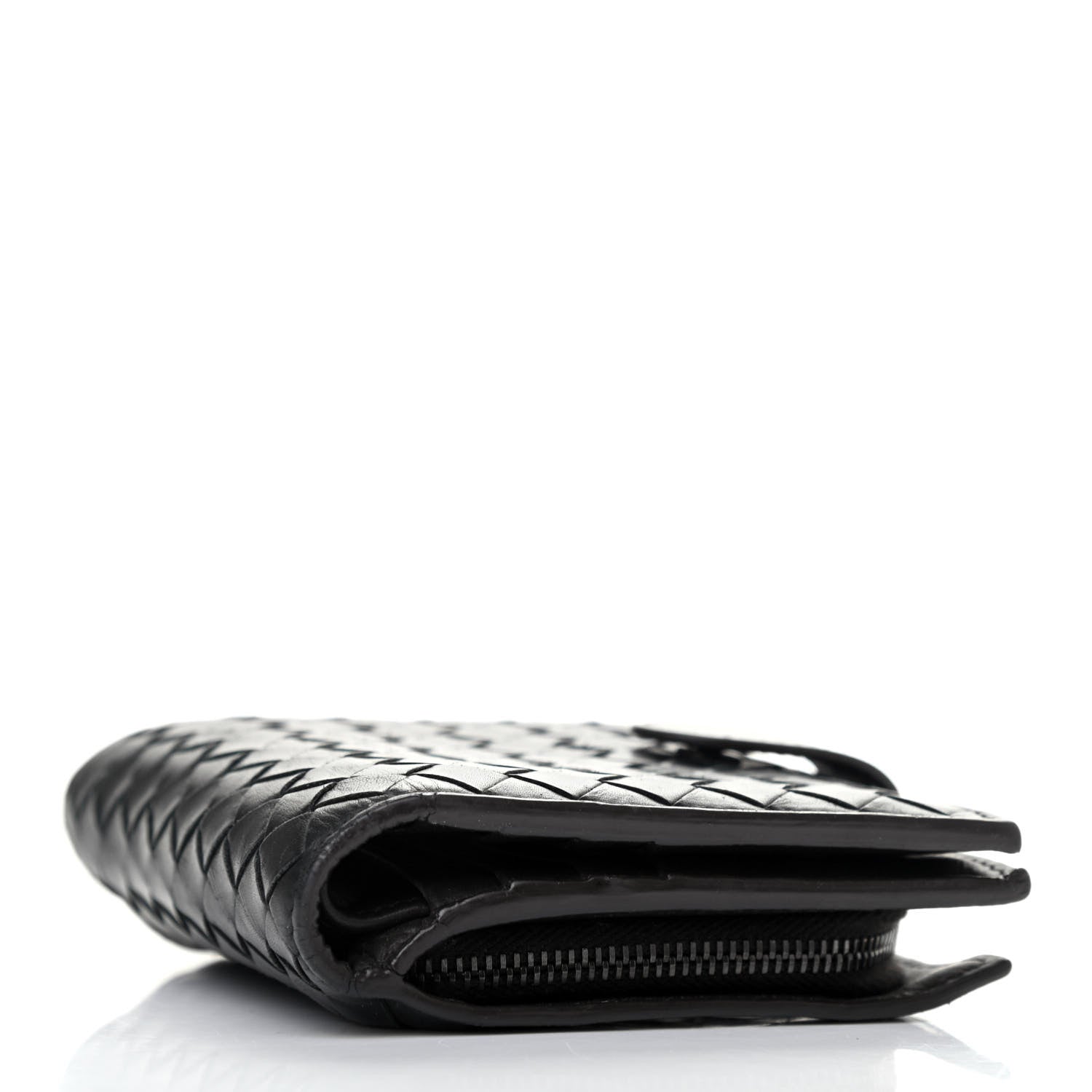 Bottega Veneta Nappa Intrecciato French Flap Wallet Black 3 of 6