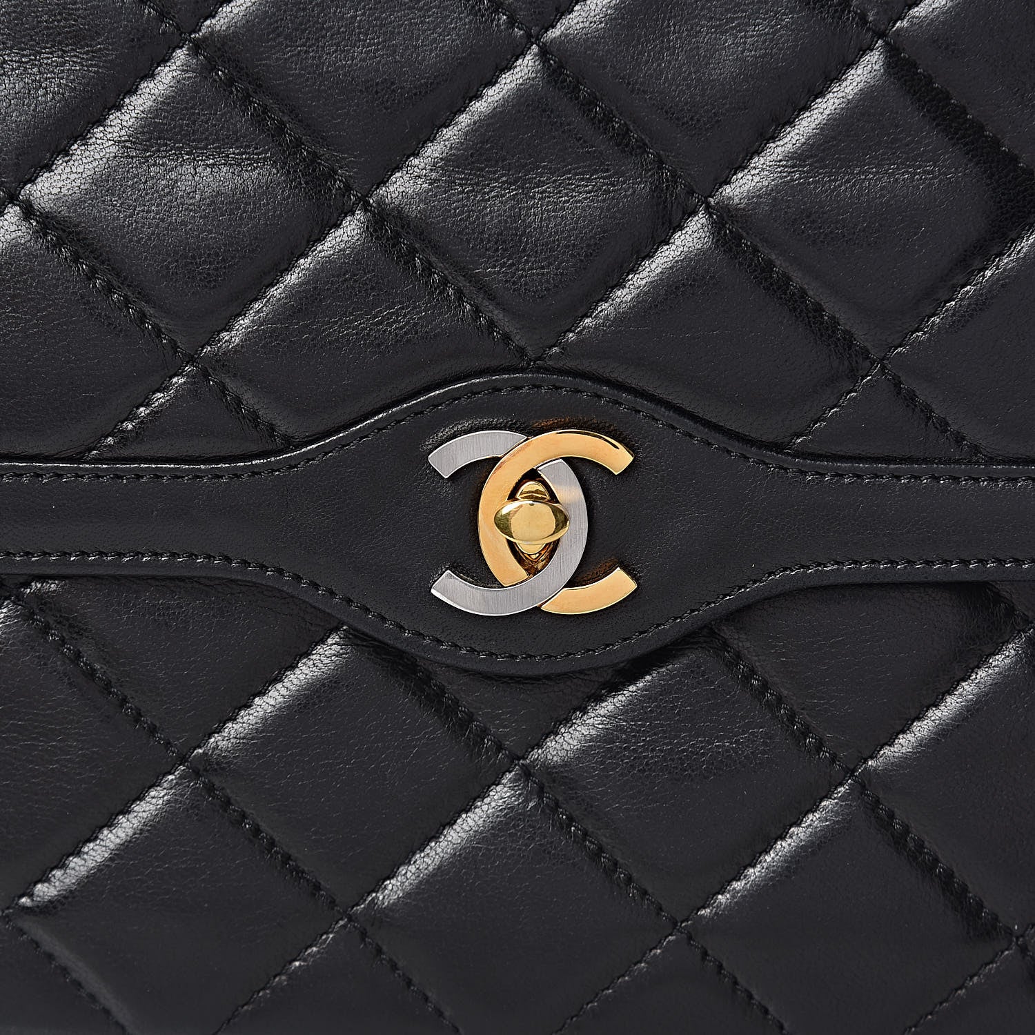 Chanel Lambskin Quilted Medium Double Flap Bag Black 17 of 17