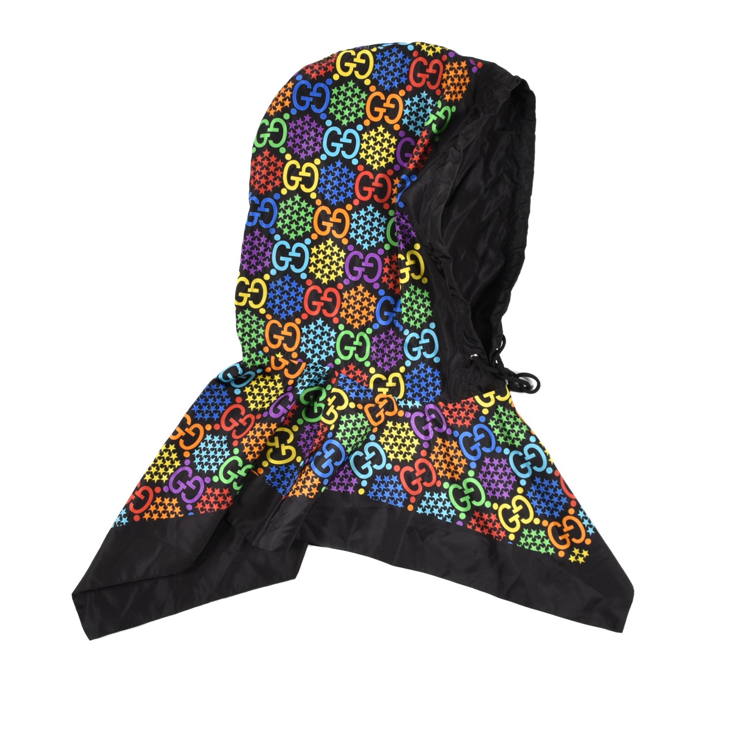 Gucci Silk Nylon Monogram Psychedelic Rain Hood Black 5 of 8