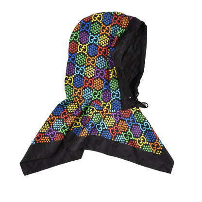 Gucci Silk Nylon Monogram Psychedelic Rain Hood Black 5 of 8
