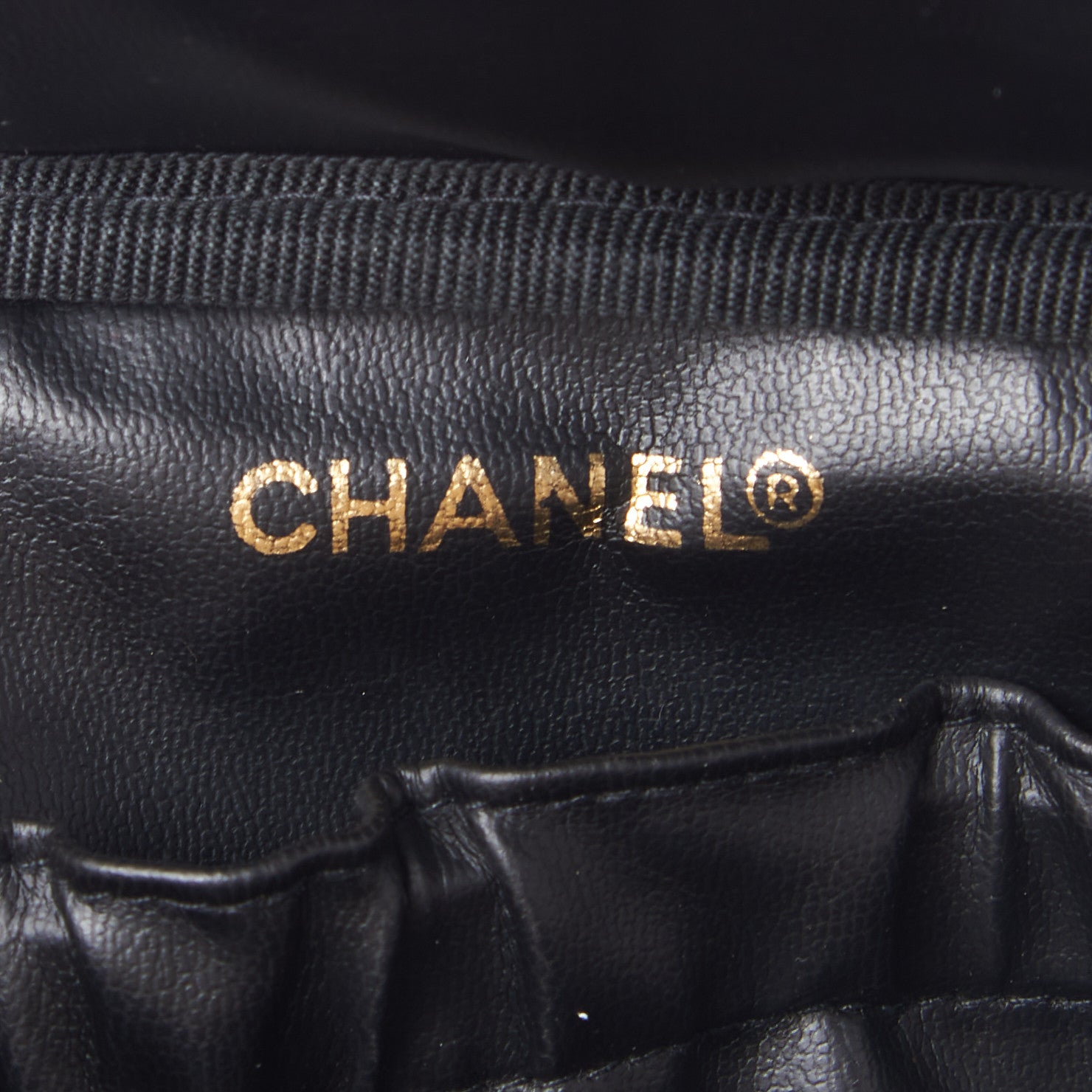 Chanel Lambskin Vanity Cosmetic Case Black 7 of 8