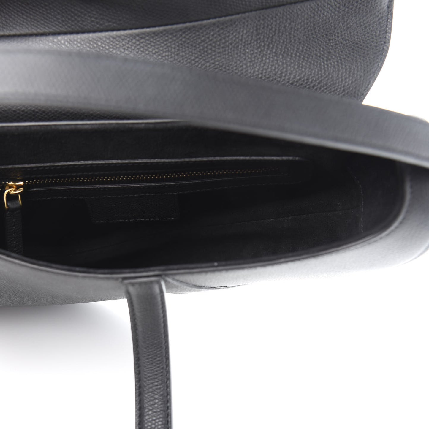 Grained Calfskin Saddle Bag Black