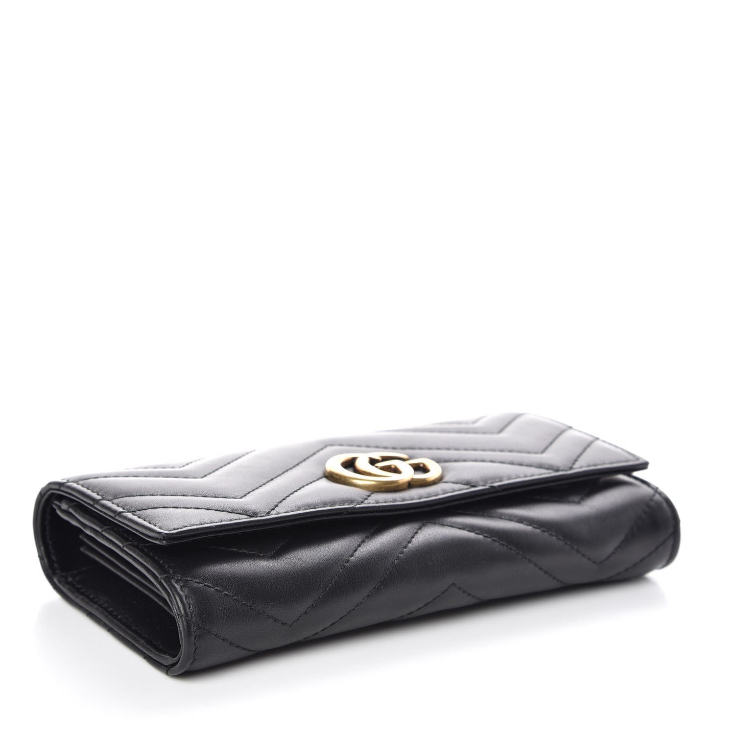 Calfskin Matelasse GG Marmont Continental Wallet Black