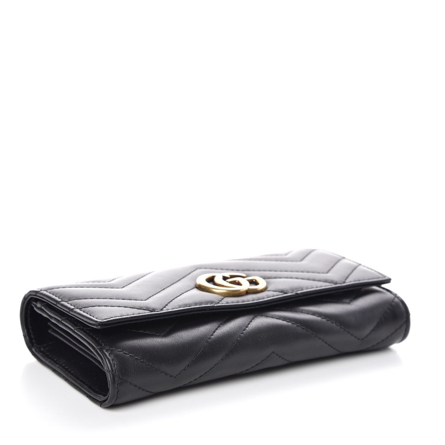 Gucci Calfskin Matelasse GG Marmont Continental Wallet Black 4 of 8