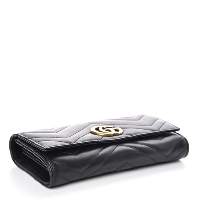 Gucci Calfskin Matelasse GG Marmont Continental Wallet Black 4 of 8