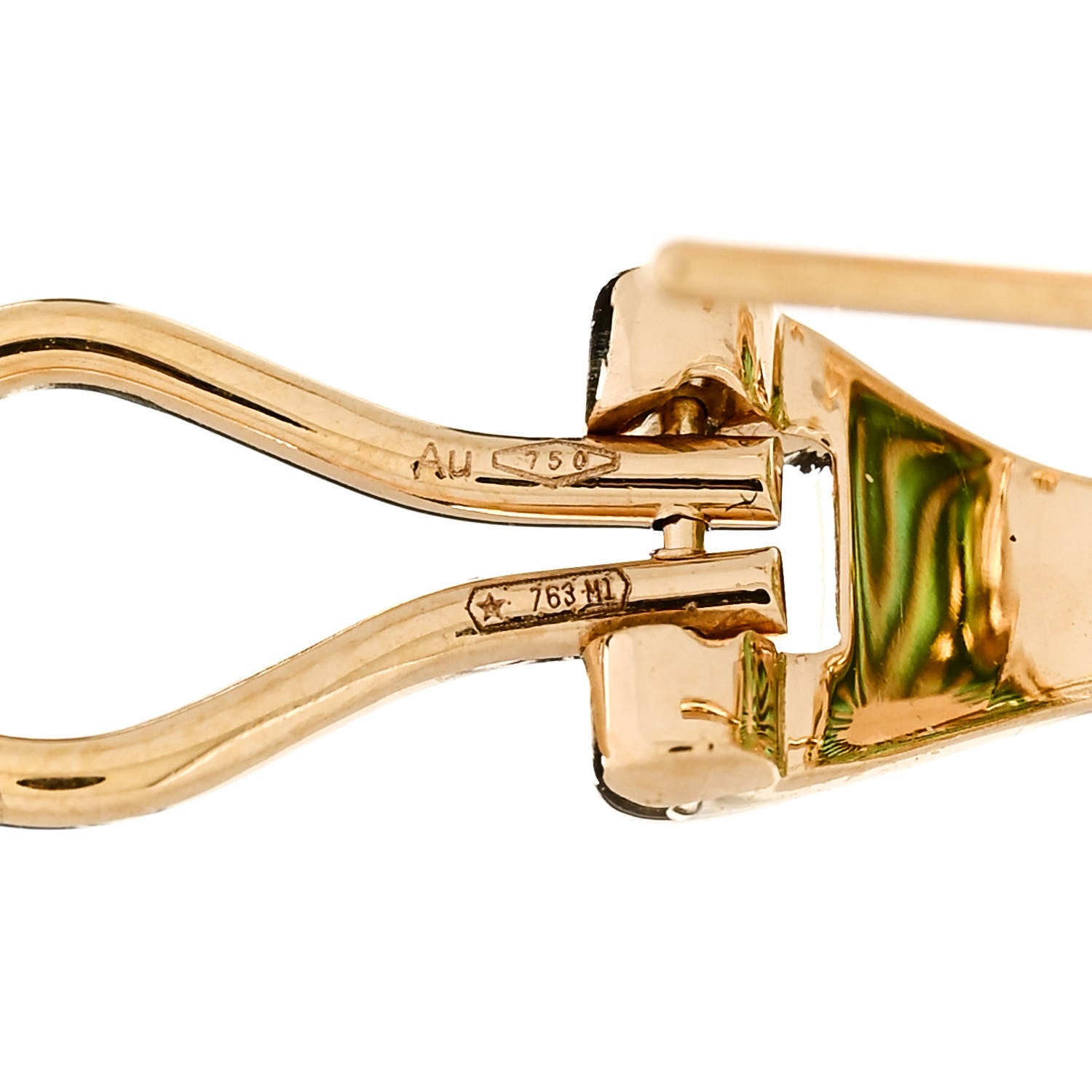 Buccellati 18K Yellow Gold Enamel Medium Opera Tulle Earrings Green 4 of 6