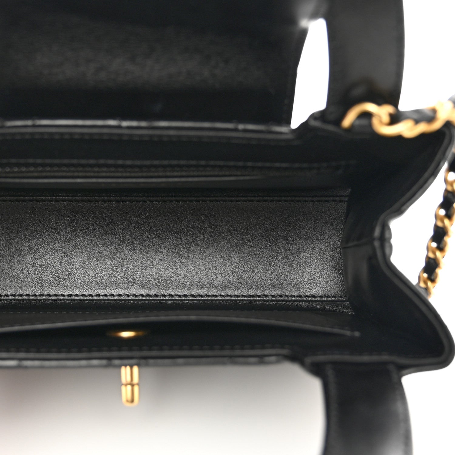 Chanel Shiny Aged Calfskin Quilted Nano Kelly Shopper Black 6 of 10