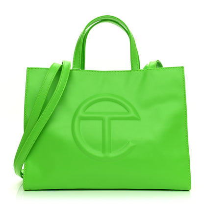 Telfar Vegan Leather Medium Shopping Bag Highlighter Green 1 of 10